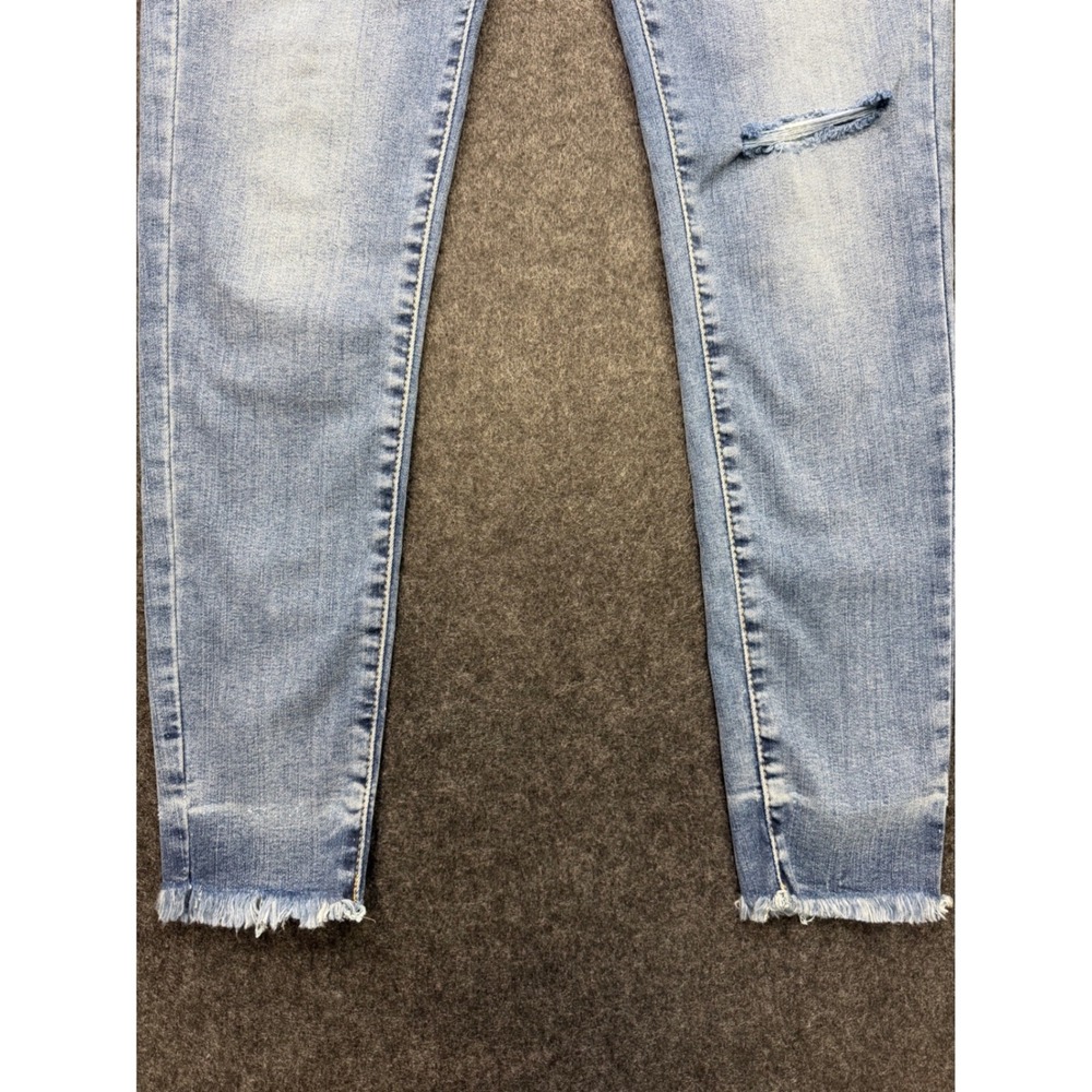 Levis 720 High Rise Super Skinny Jeans Light Wash Distressed Raw Hem 27 - Picture 4 of 9